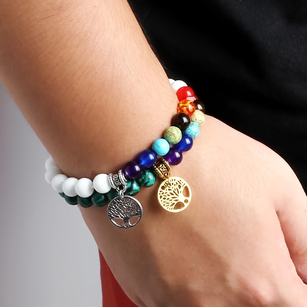 7 Chakra Stone Bracelet Made with Genuine Stones - Trishakti Products