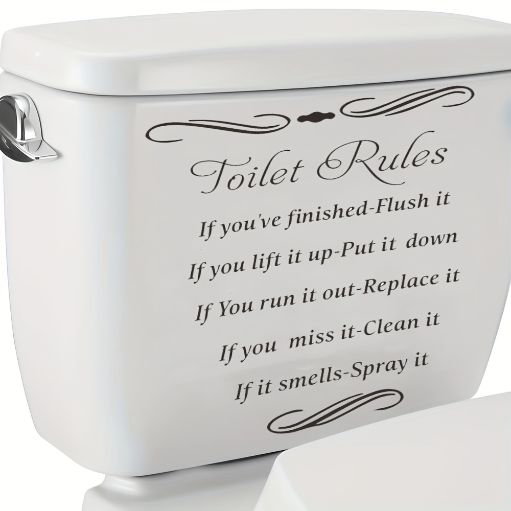Toilet Lid Decal Self-Adhesive Slogan Graphic Sticker