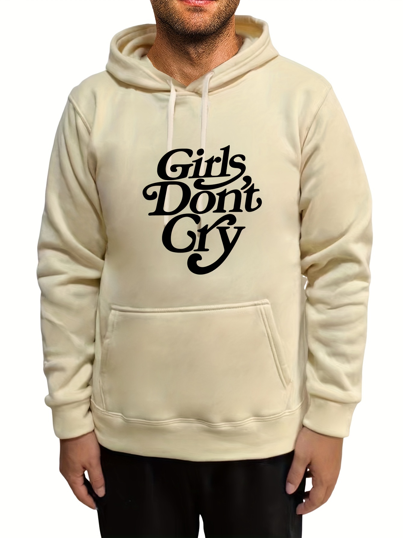 Girls Don't Cry Print Hoodie, Cool Hoodies For Men, Men's Casual