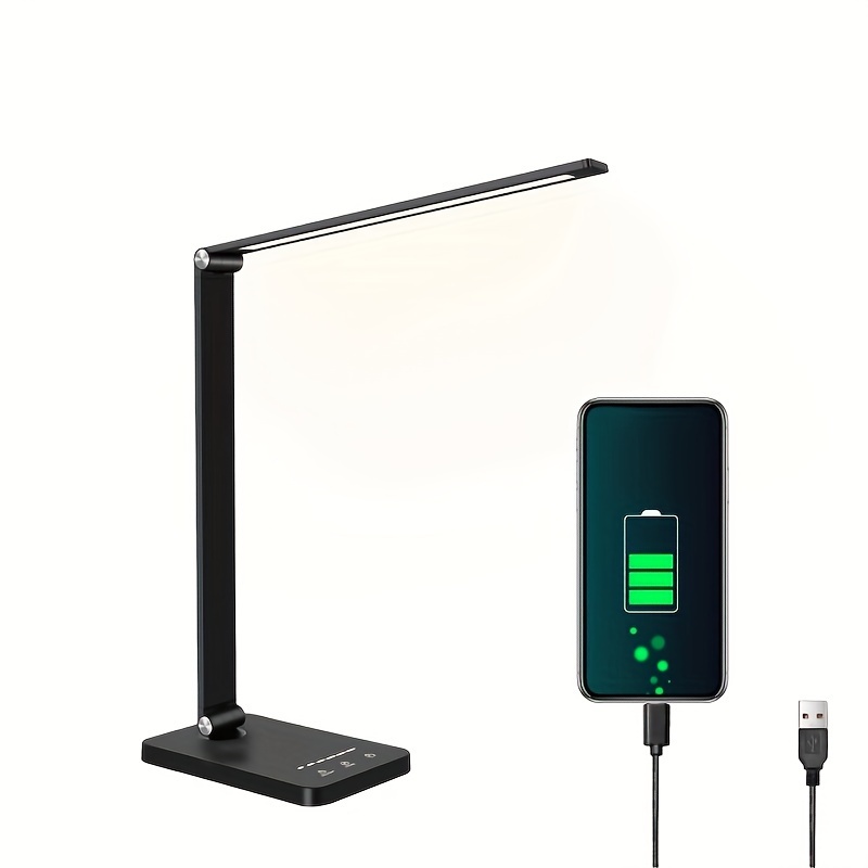 Lampe de bureau- LED Dimmable- Wit-Réglable-3 Luminosité-Contrôle  tactile-Connectable