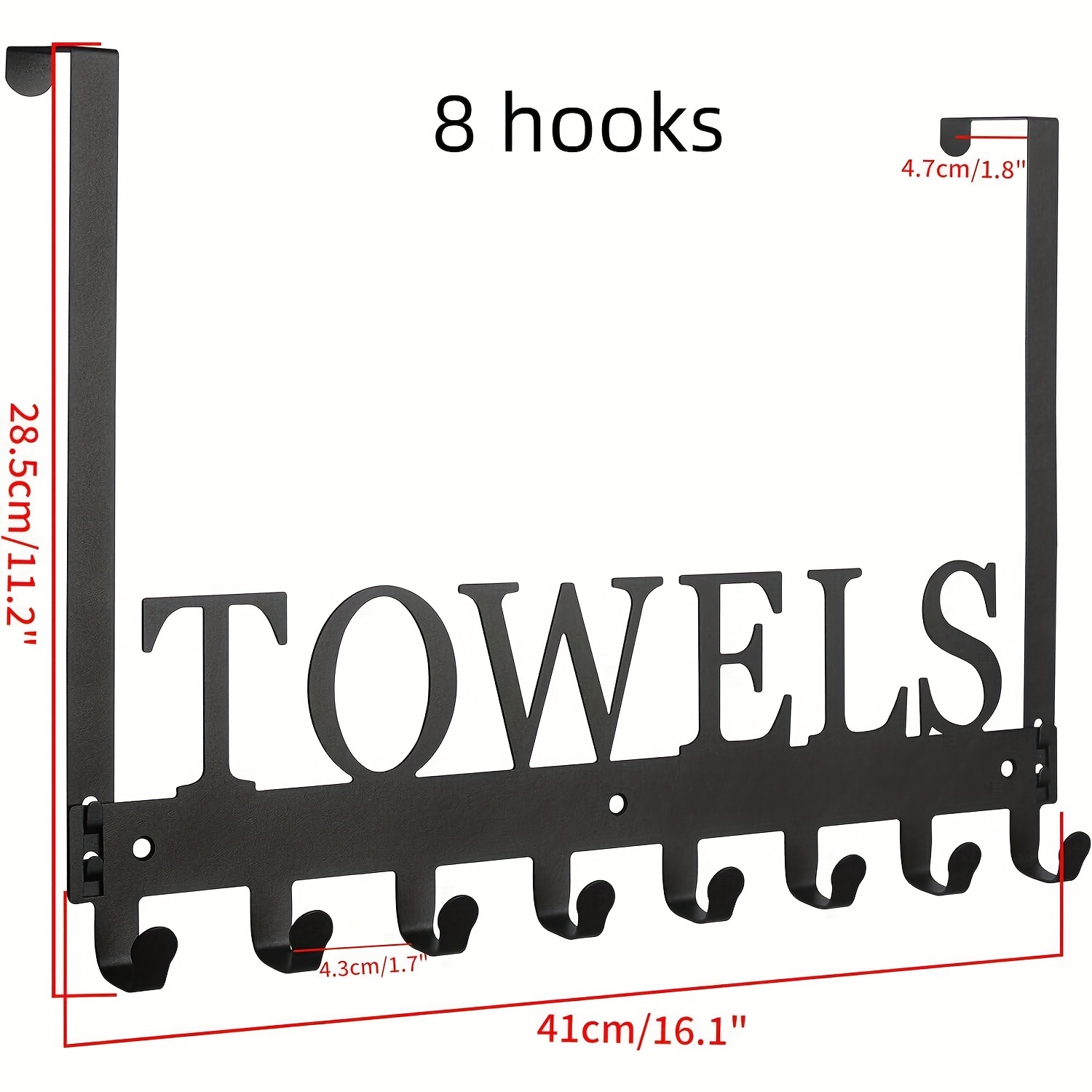 Stainless Steel Towel Holder Door Hook Bathroom Door Mounted - Temu