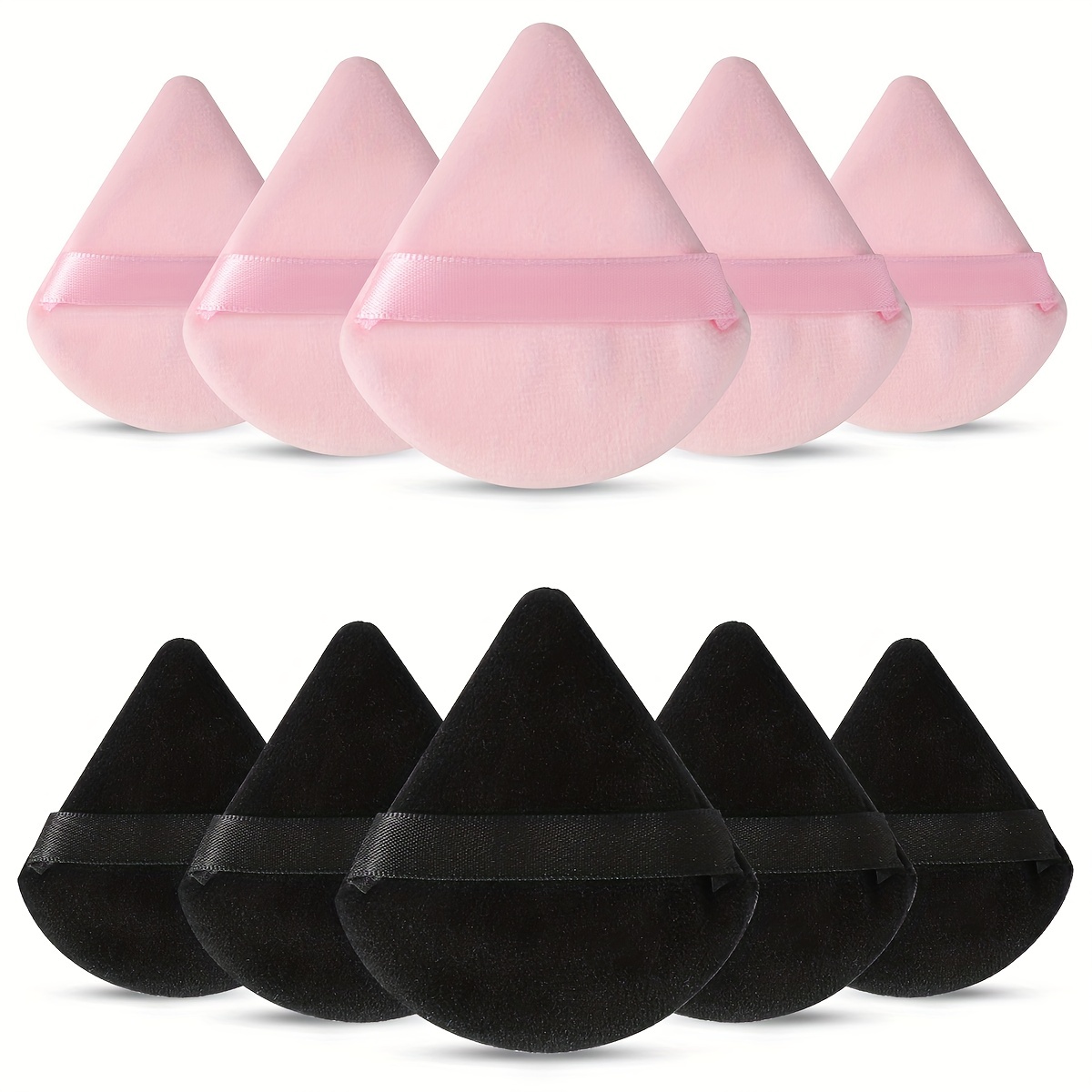 

10 Pieces Powder Puffs Triangle Cosmetic Powder Puff Reusable Soft Plush Powder Sponge Makeup Foundation Sponge For Face Body Loose Powder Wet Dry Makeup Tool