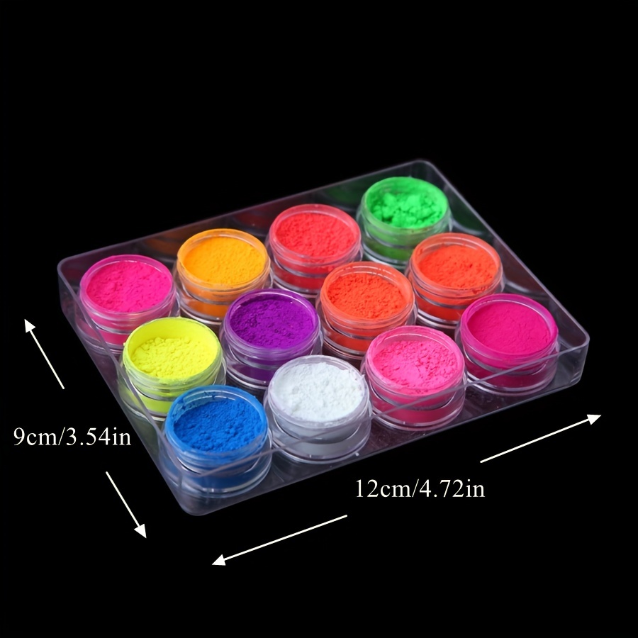 1Set Neon Nail Powder Eyeshadow Dust Fluorenscence Effect Nails