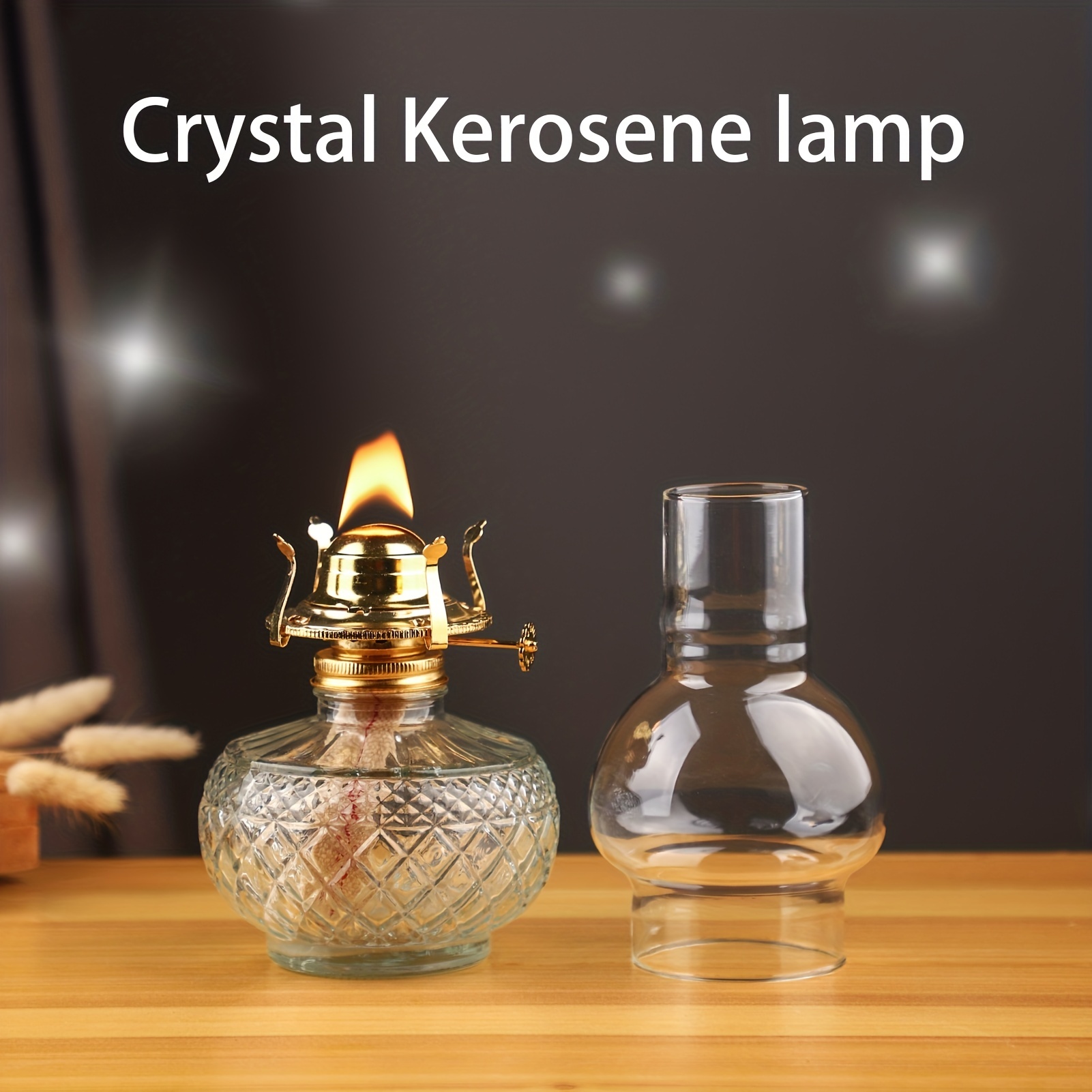 Houselden Large Glass Kerosene Oil Lamps, Lantern Vintage Oil Lamps for  Indoor Use Decor Chamber, Hurricane Lamp, Home Lighting Clear Kerosene Lamp