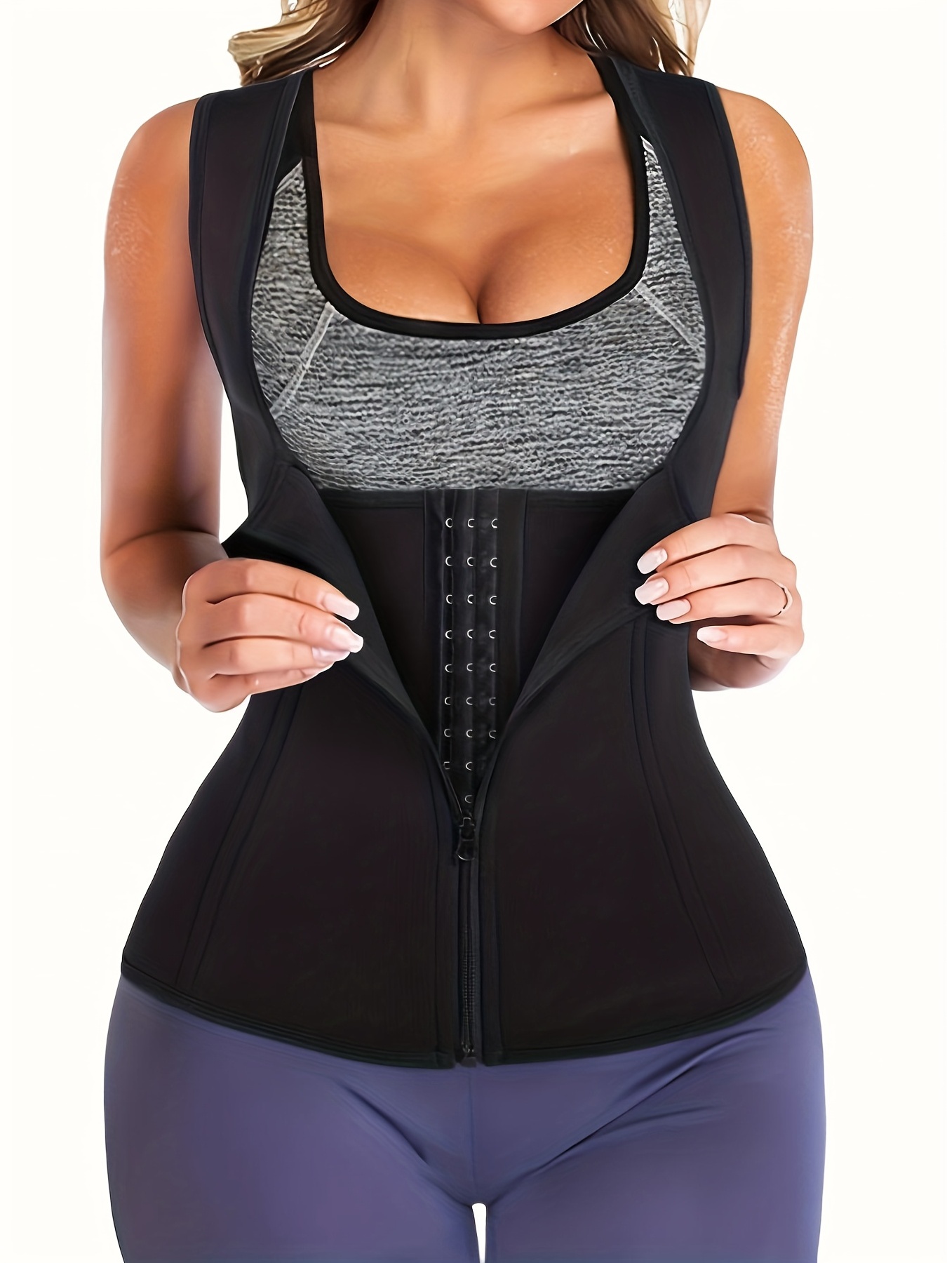 Shape Your Body Instantly with Women's Sleeveless Compression Sweat Vest!