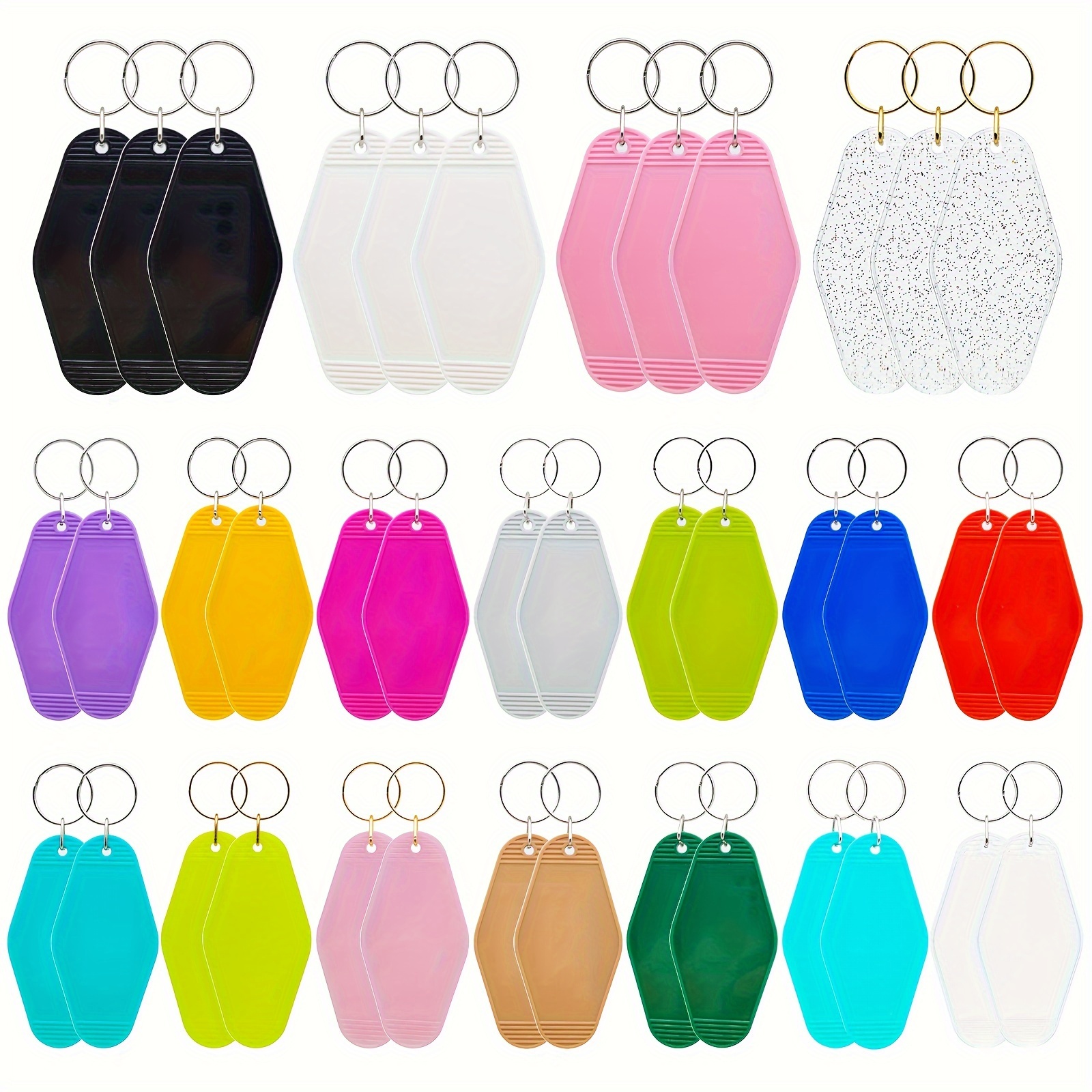 10 PCS Motel Keychain Blank Hotel Keychains Vintage Key Chains DIY  Double-Sided Valentine'S Day Blank Ornaments