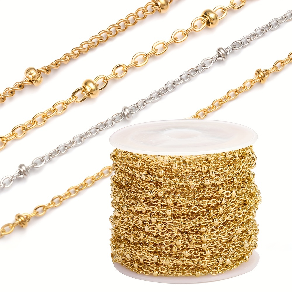 2meters Stainless Steel Ball Bead Chain Golden Beaded Chains - Temu