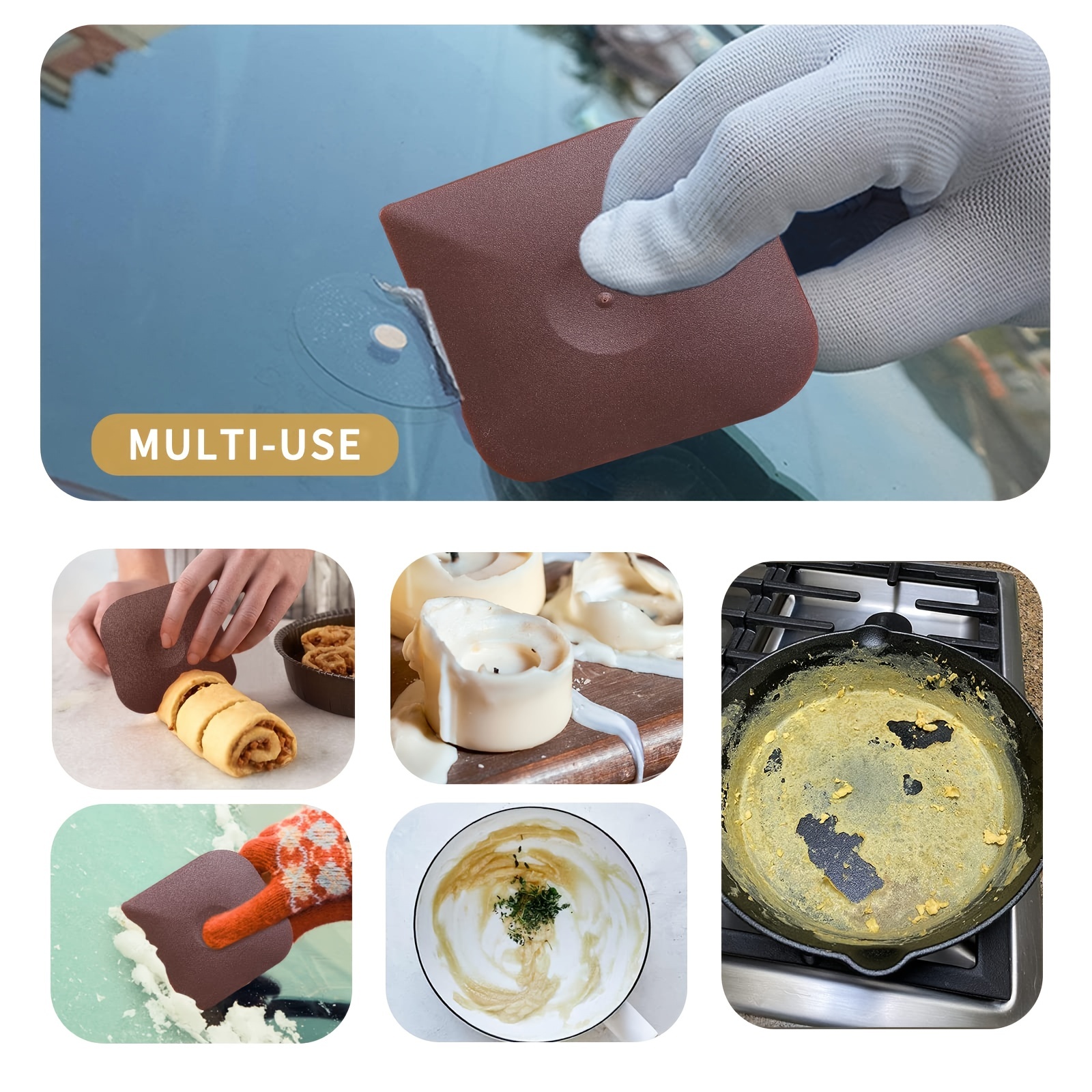 4Pcs pan scraper Remover Tool Scraper Hand Pot Scraper for Baking Cake