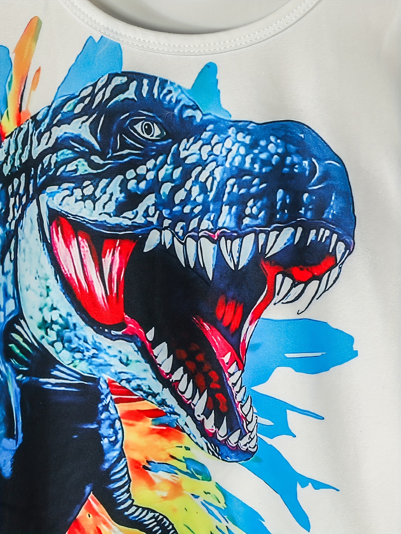 Camiseta con estampado de dinosaurio de manga corta para bebés y