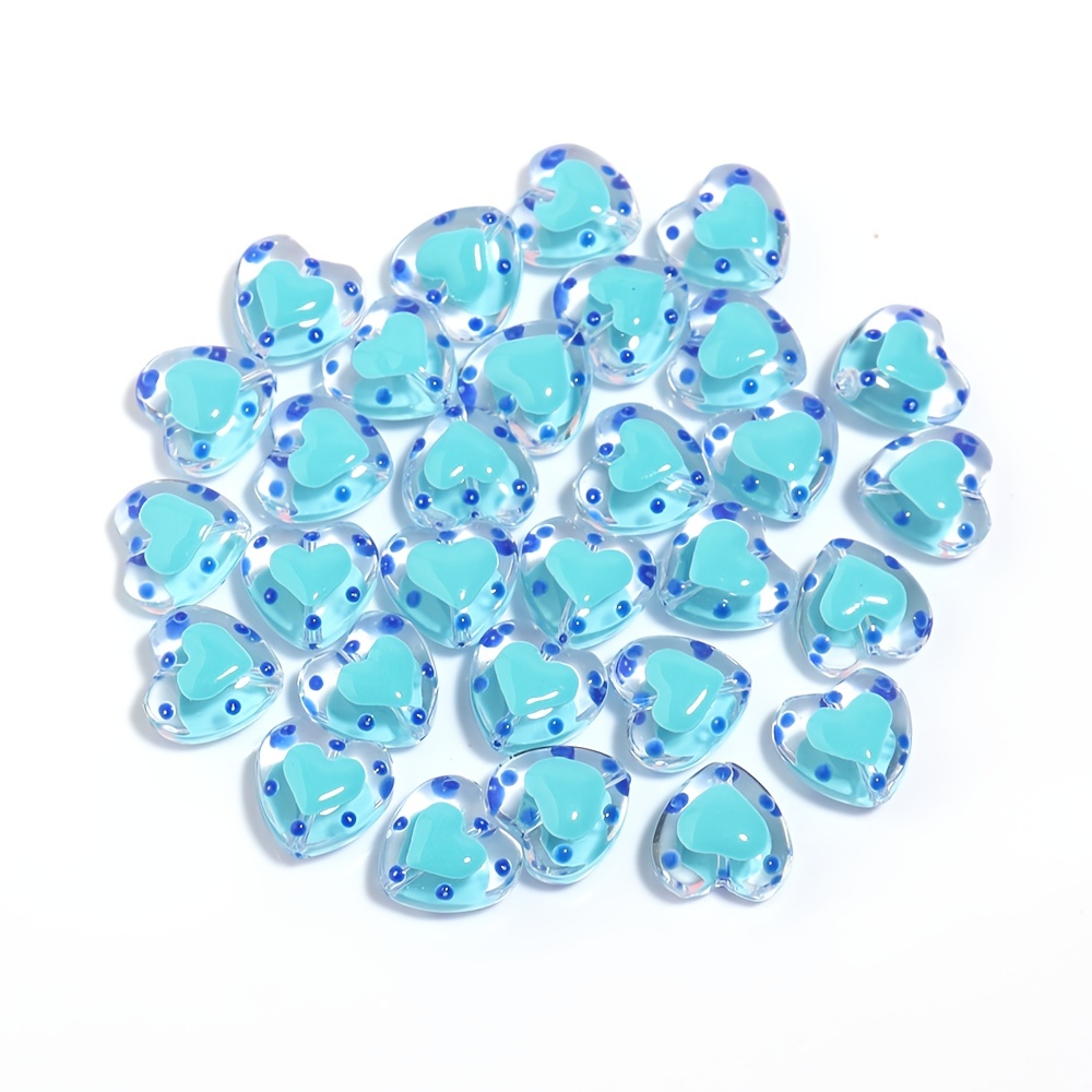 Upscale Love Heart Shape Crystal Glass Beads Charms Diy - Temu