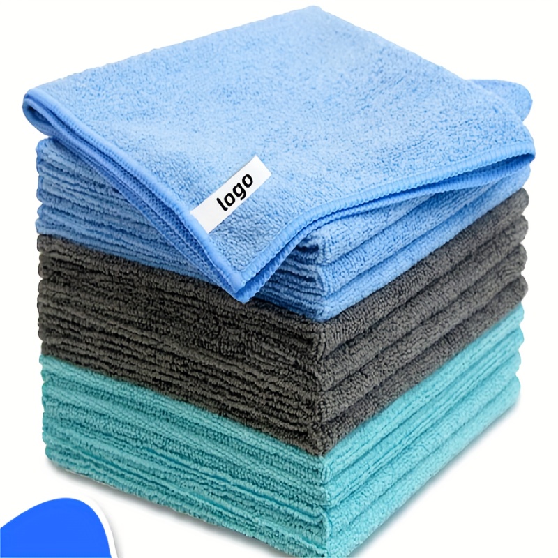 Chiffons de nettoyage en microfibre, lot de 12, serviettes de nettoyage  réutilisables