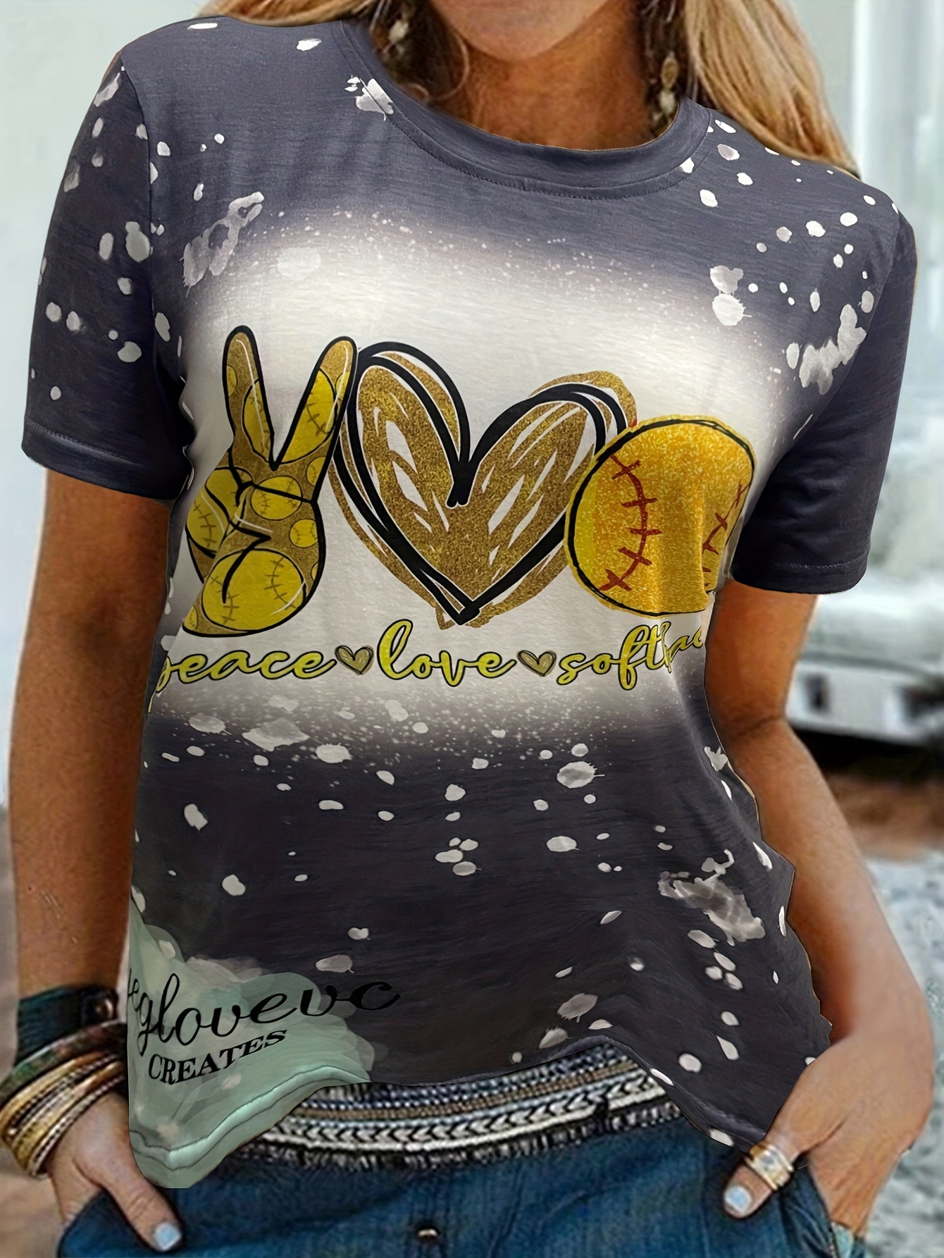 T-shirt Anti UV Femme Manches courtes Imprimé graphique