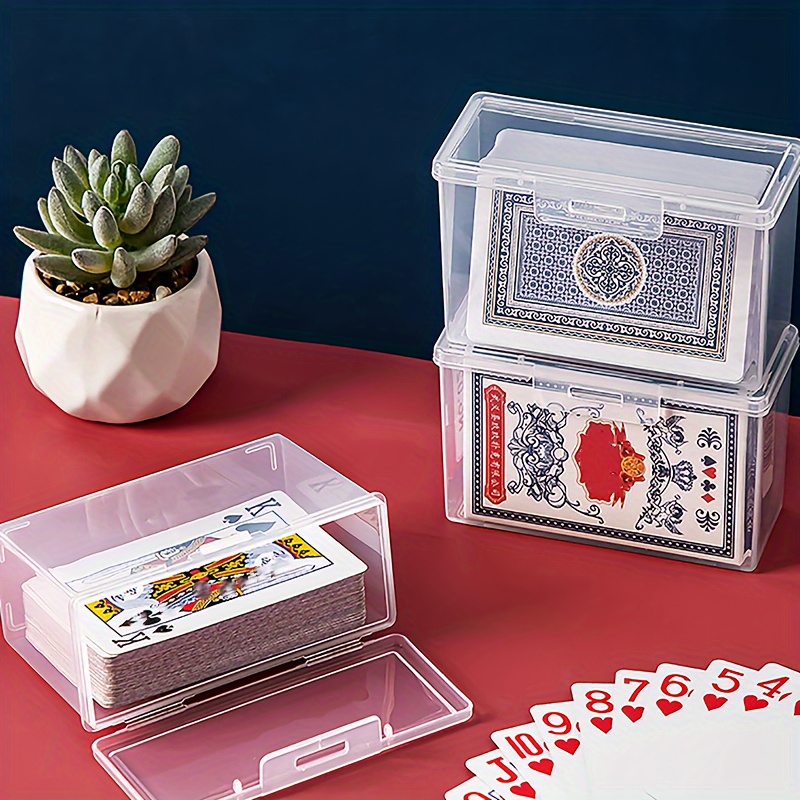 Caja de cartas de juego, 16 piezas de plástico vacío para tarjetas  comerciales, 3.8 x 2.7 x 0.8 pulgadas, contenedores organizadores de  almacenamiento de tarjetas transparentes a presión para tarjetas bancarias,  tarjetas de presentación  