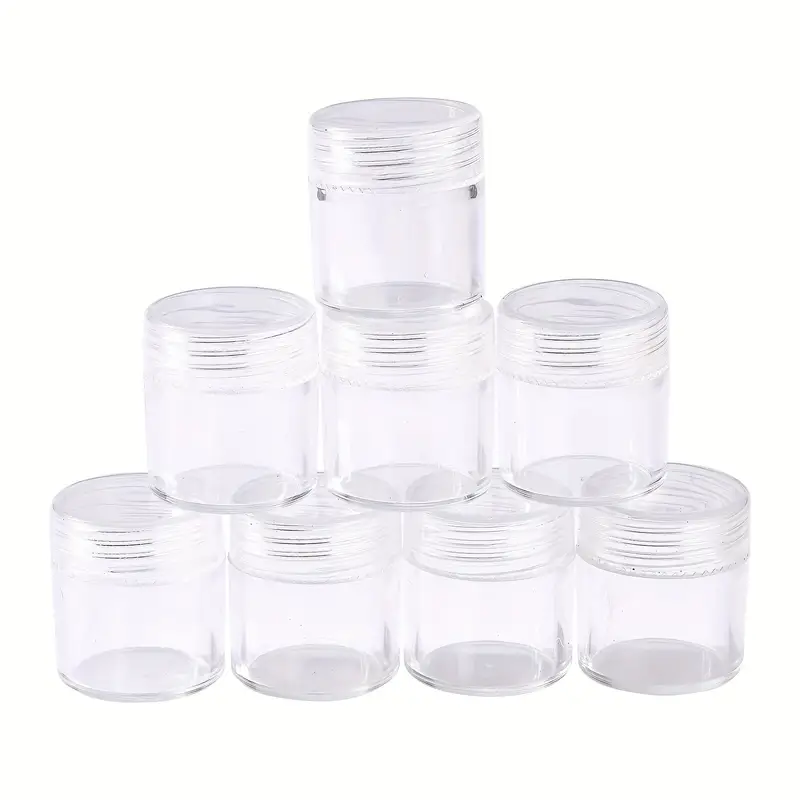 12pcs 0.98x1.1inch Plastic Beads Containers Cylinder Plastic Bottle For  Beads Jewelry Small Item Storage Jar, Capacity: 5ml(0.17 Fl. Oz)