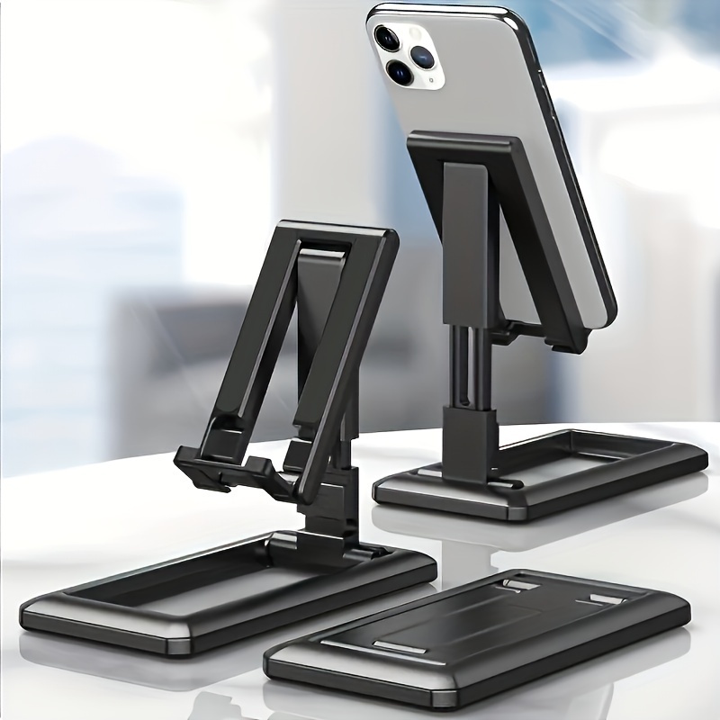 

The Perfect Portable Phone Stand: Foldable, 90-degree Tilt, Adjustable Height - Perfect For Live-streaming, Video-chatting, Social Media!