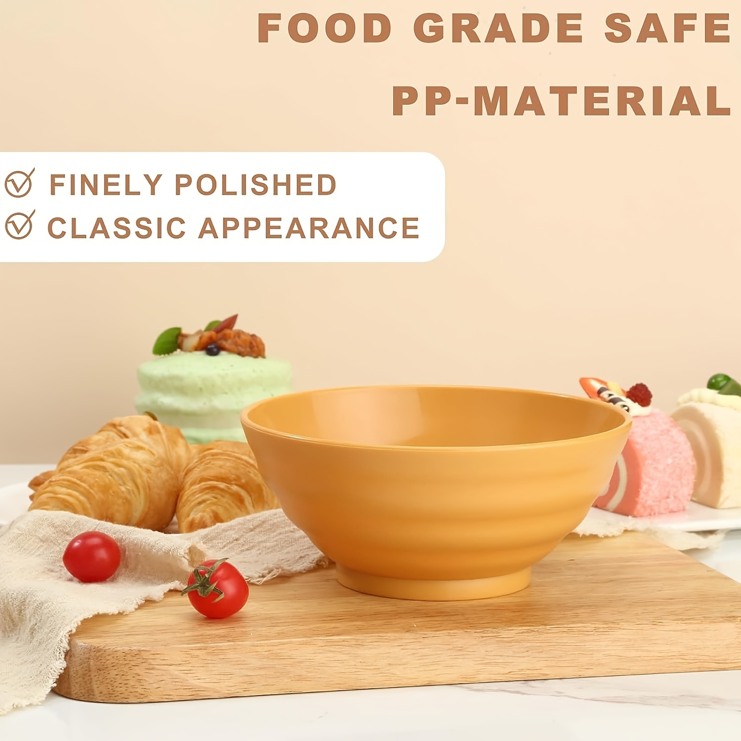 Apeo, Colourful Plastic Bowls Cereal Bowls Set, Fruit Bowls Snack