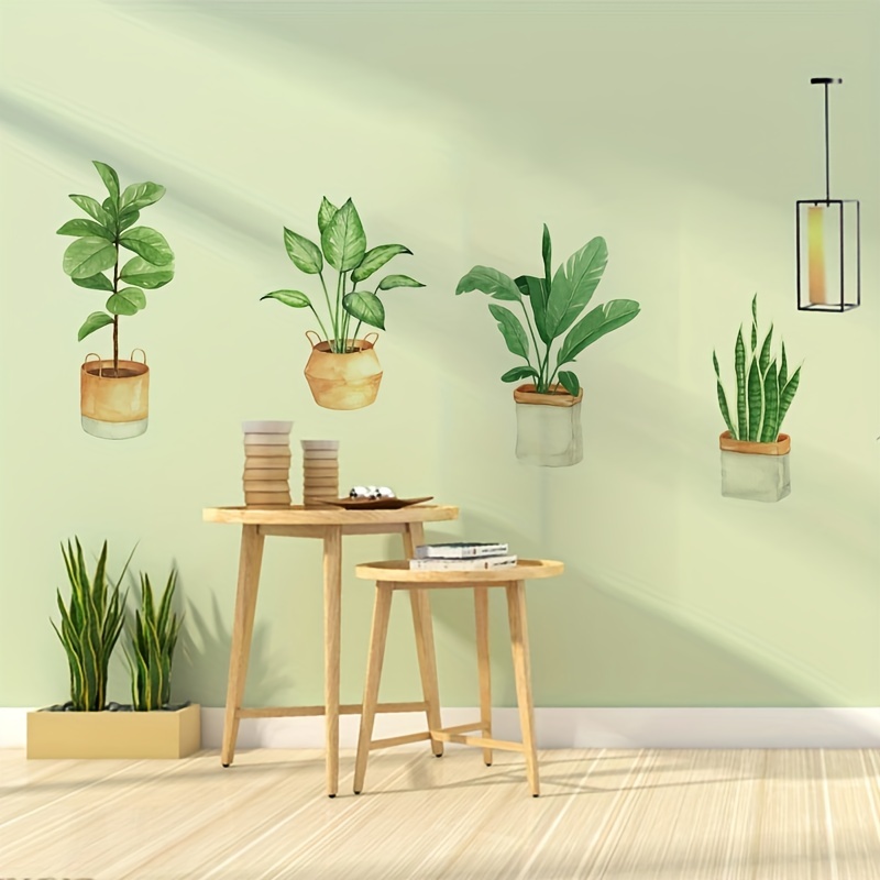 1 Ensemble De Stickers Muraux En Pot 3D Motifs De Plantes - Temu