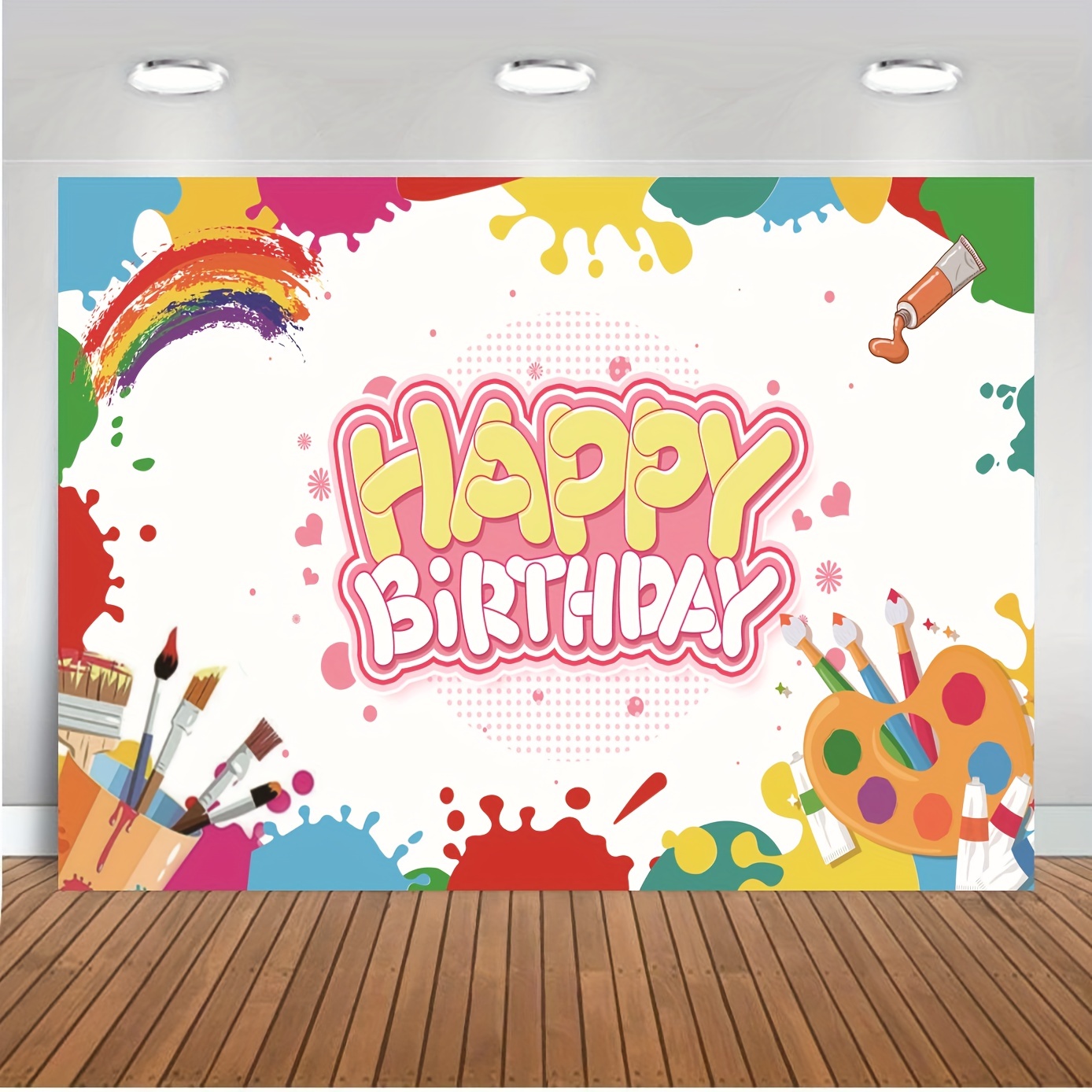 Art Paint Birthday Party Decorations Supplies Artist Happy Birthday  Backdrop Banner Background for Mess Graffiti Wall Brush Event Baby Party  Favors
