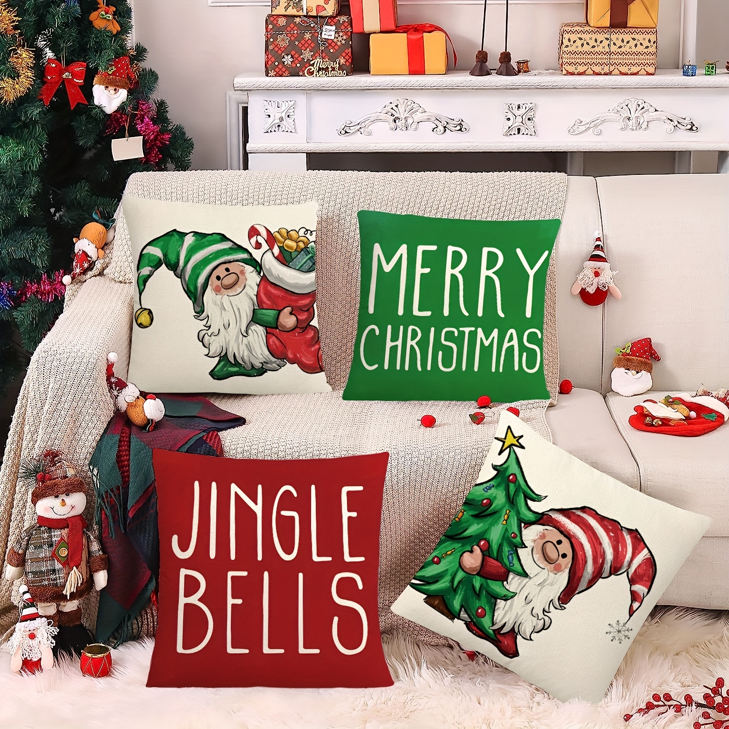 Christmas Pillowcases, Christmas Decorations Christmas Pillows Winter  Holiday Throw Pillows Christmas Farmhouse Sofa Decoration,pillow Inserts  Not Included - Temu