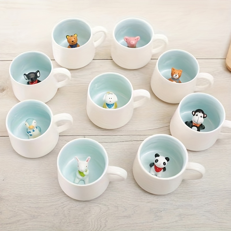  Gift Mug 3D Three-Dimensional Coffee Cup, Cute Cartoon Ceramic  Mug 350ml-M : Home & Kitchen
