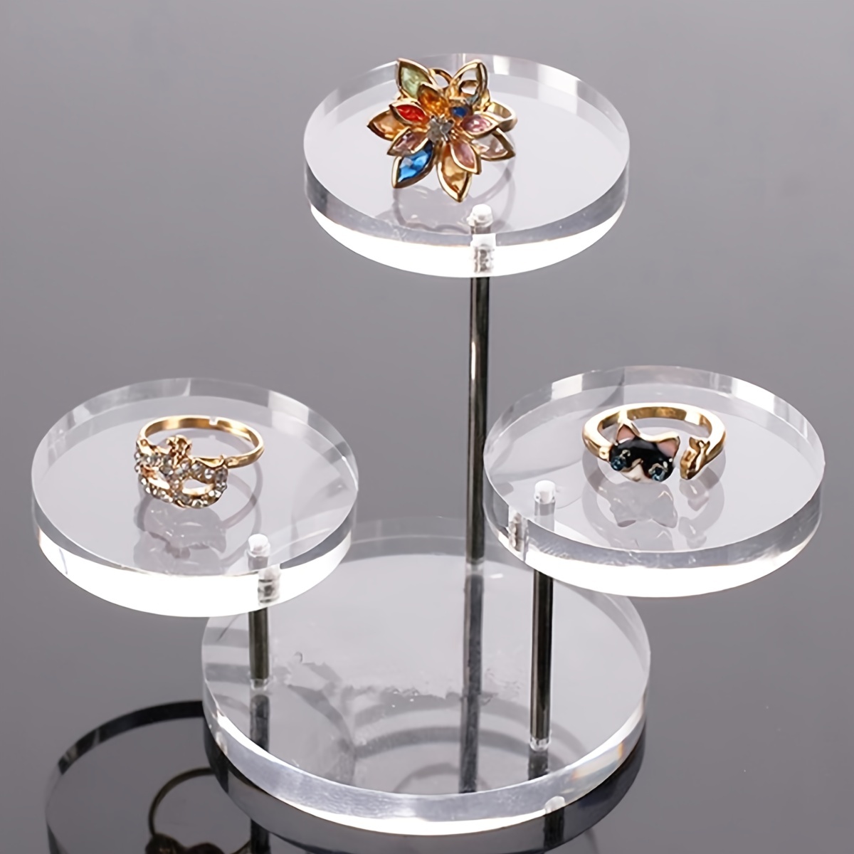 

1pc Multi-layer Jewelry Rack, Jewelry Storage Display Rack, Jewelry Display Rack, Jewelry Display Table, Round Jewelry Holder Plate