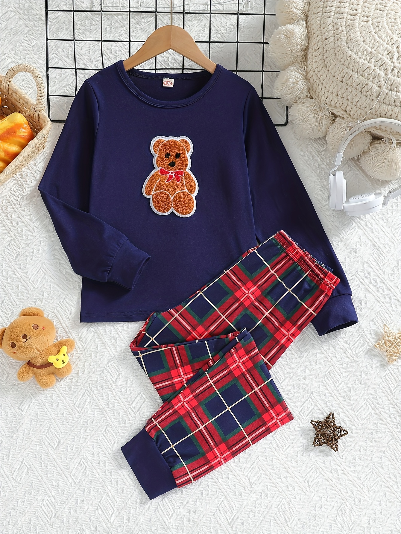 Childrens Flannel Warm Pajamas Cute Animal Pattern Lapel - Temu Canada