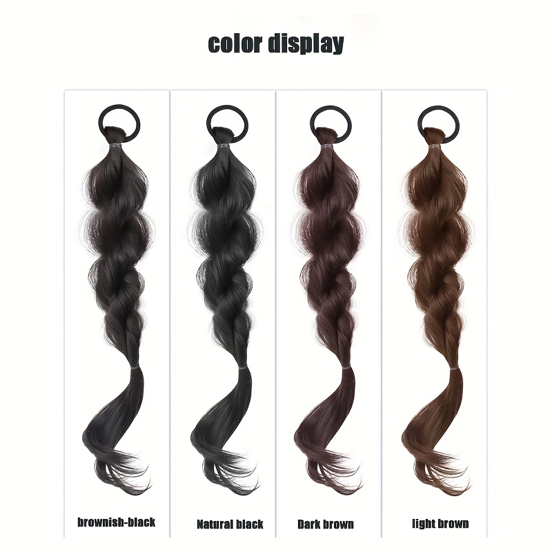 Braided Bubble Ponytail Hair Extensions Elastic Hair Rope