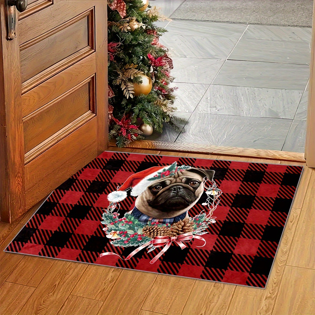 Holiday Dog Bath Rug