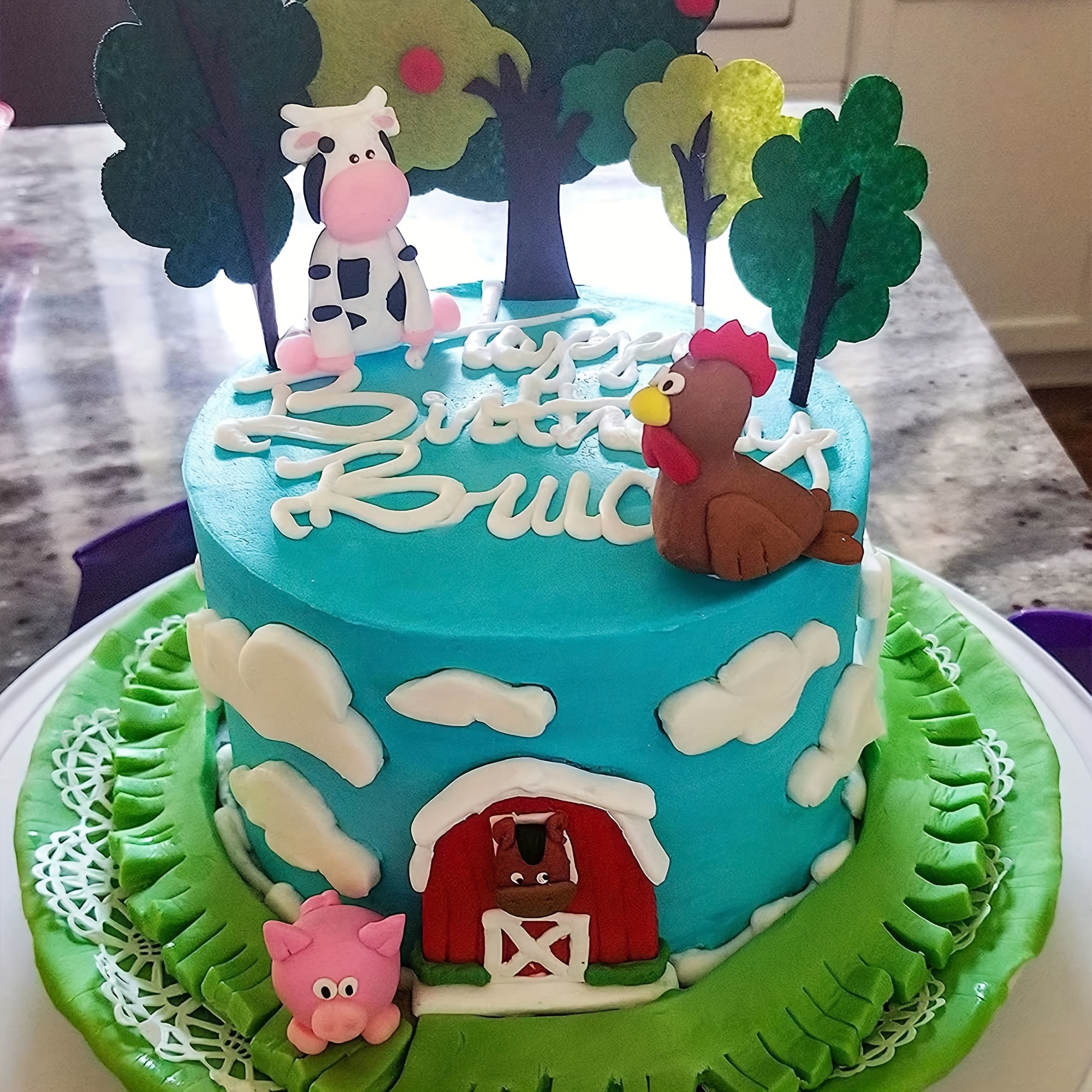 Farm Animal Cake Decoration Farm Animal Birthday Cake Topper Cow