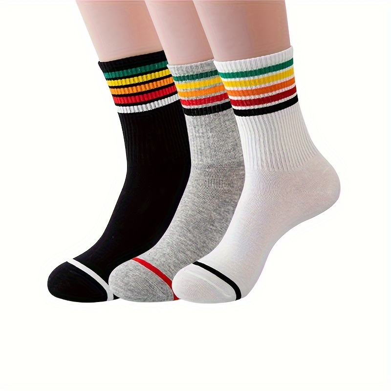 Rainbow Color Striped Calf Socks Five toe Split - Temu Australia