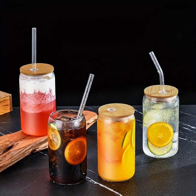 This set of can-shaped drinking glasses with straws is cute, trendy and fun