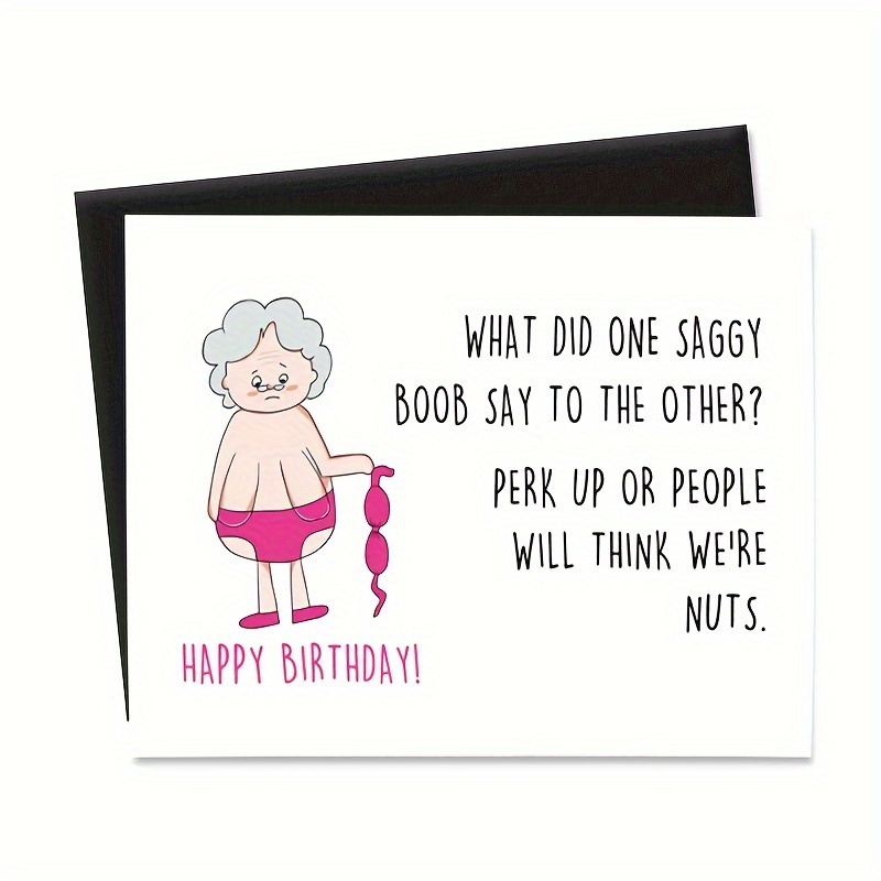 Make Your Boobs Fall Off Funny : Humorous Feminine Birthday Card for Her :  Woman : Women