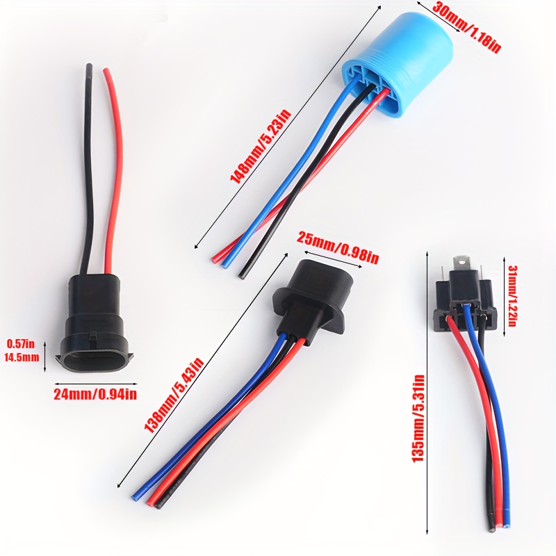 YUNPICAR 9007 9004 HB5 Male To H13 9008 Female Ceramics Connector Wire Wiring Ha