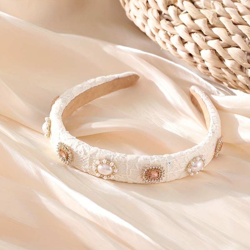 Rhinestone Pearl Headband Vintage Hair Accessories