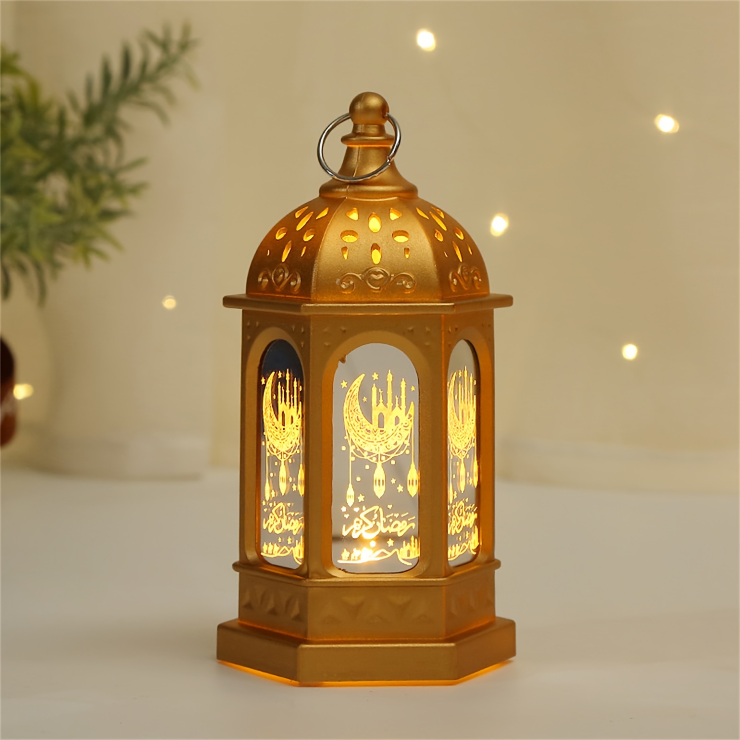 Lampe décorative de bureau EID Mubarak Gold Moon Castle, lampe LED