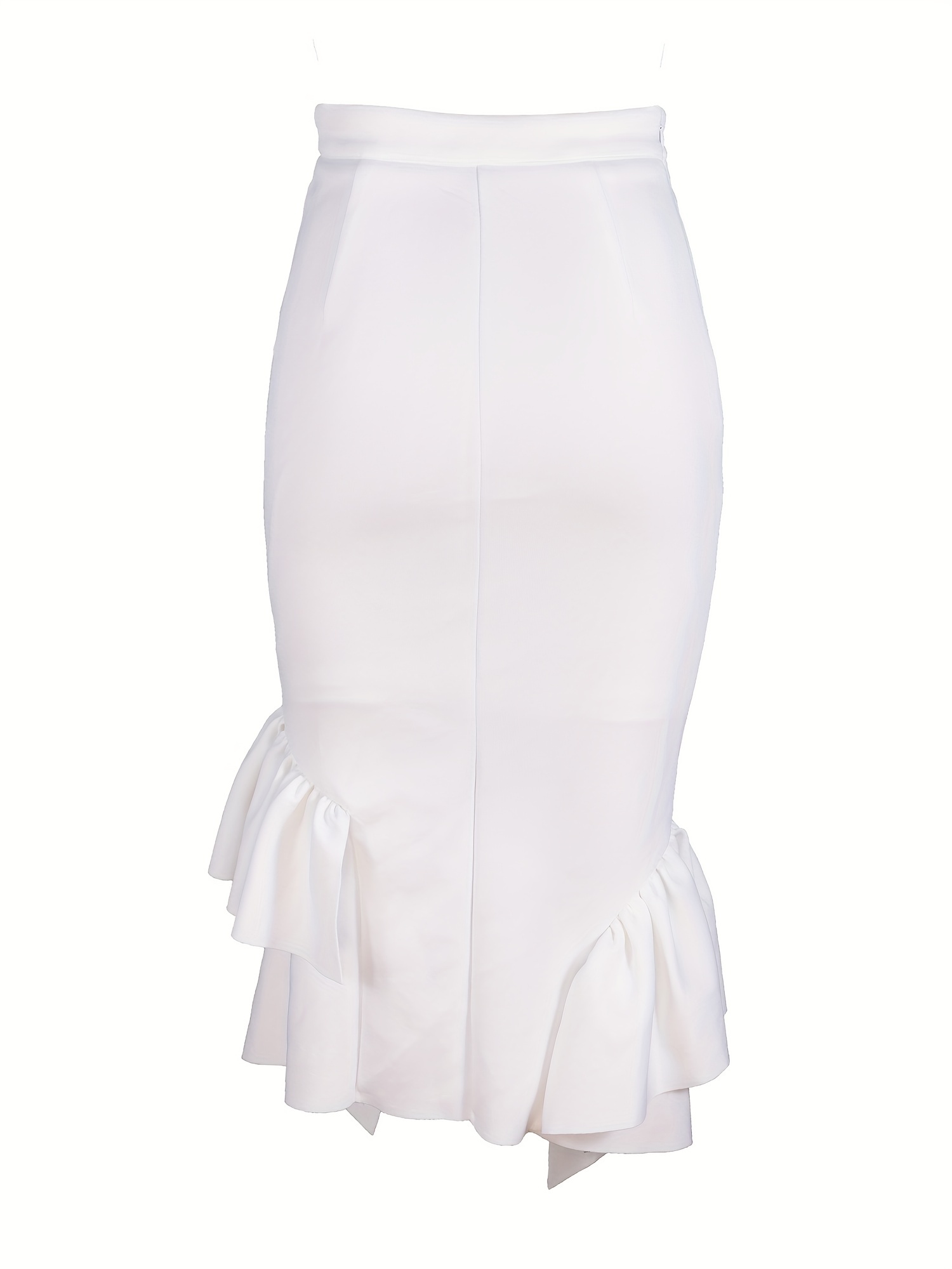 White ruffle 2025 pencil skirt