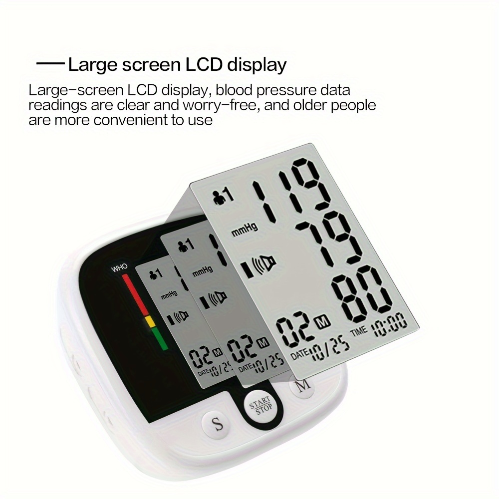 Professional Blood Pressure Monitor With Voice Large Display - Temu