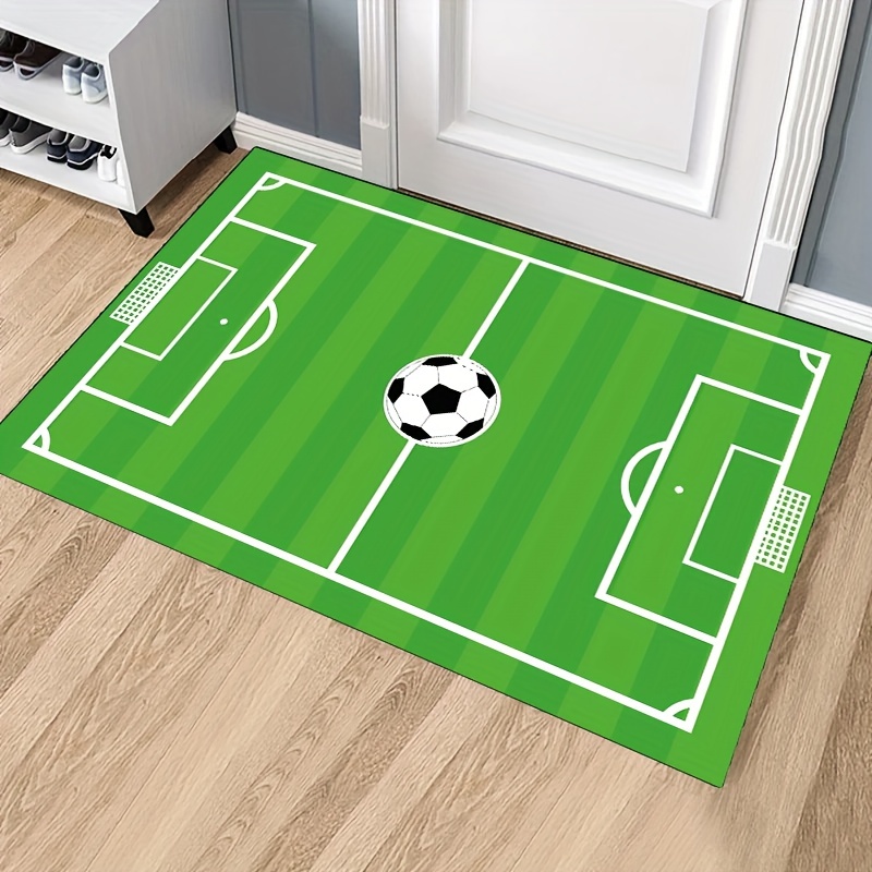 1 pieza Alfombra fútbol patrón moderno fuego & con estampado de fútbol piso  para viviendo con, Mode de Mujer