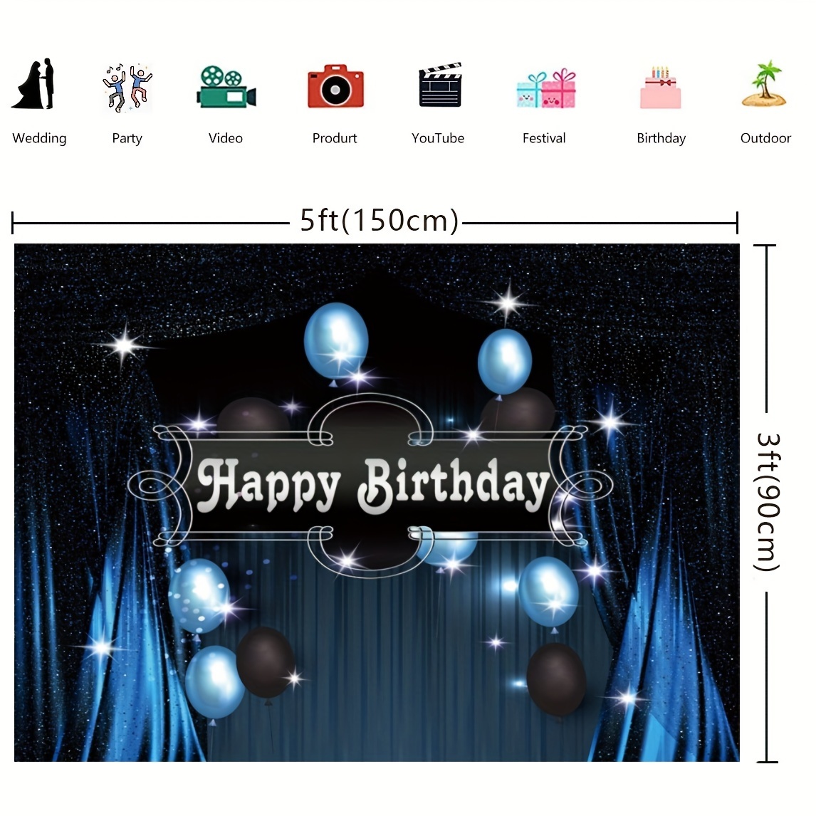 Happy Birthday Photography Backdrop Vinyl Outdoor Boat - Temu Philippines