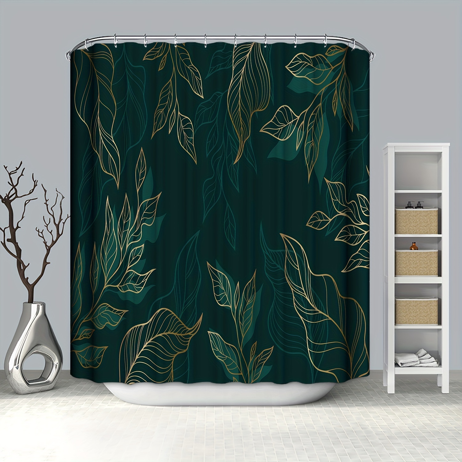Tropical Rainforest Shower Curtain Green Leaves Plants Trees - Temu