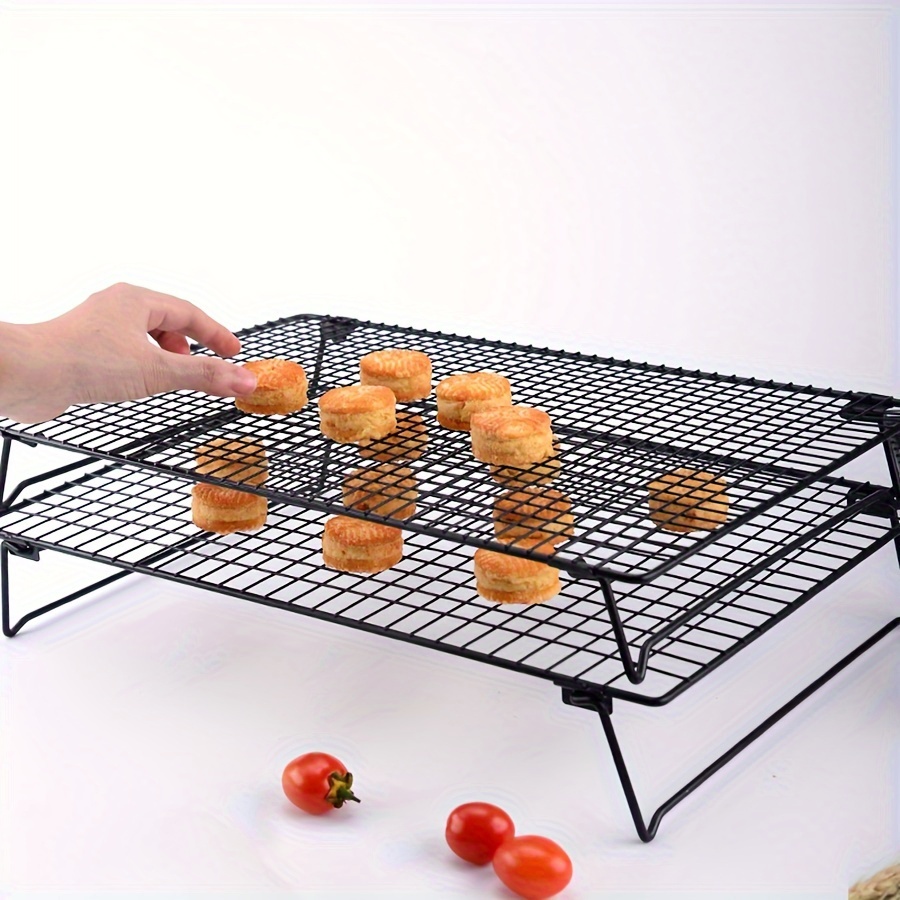   3 tier stainless steel stackable cooling rack for home kitchen   baking cooking oven   safe mesh design for   air circulation ideal for cupcakes biscuits more details 8