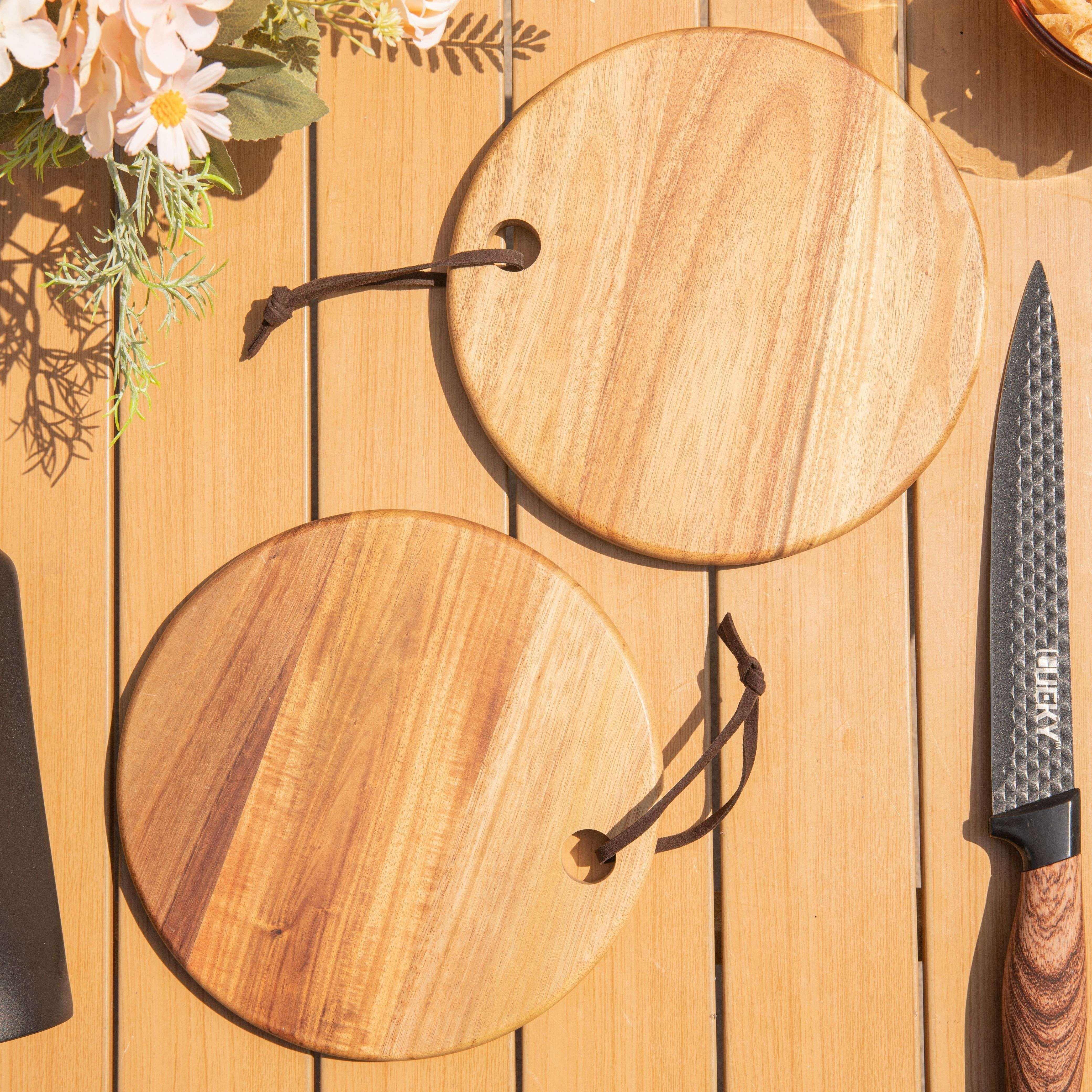 Reusable Wooden Cutting Board - Perfect For Home Kitchen & Outdoor