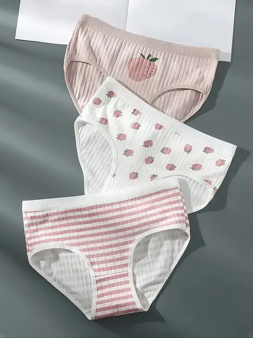 4 Pack Bow Girl Boxer Briefs Cute Strawberry Print Girls Panties Cotton  Baby Girls Panties