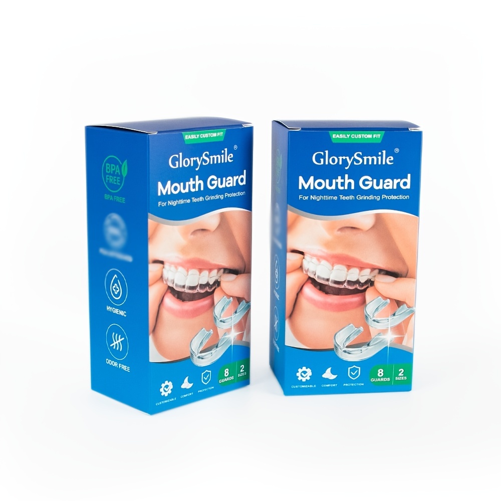 8pcs Mouth Guard For Grinding Teeth, Anti Grinding Bite Guard Moldable  Dental Night Guards For Clenching Teeth At Night, 2 Size