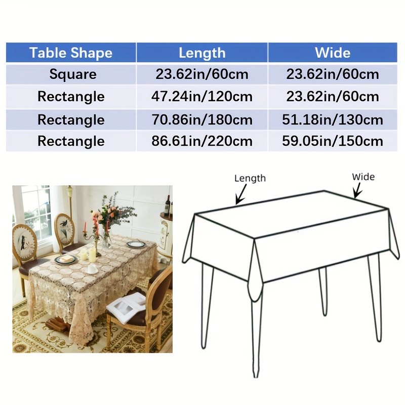 Mantel poliéster para mesa rectangular 180cm