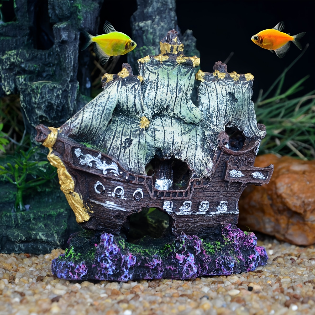 Fish Tank Cave Resin Aquarium Decoration - Temu