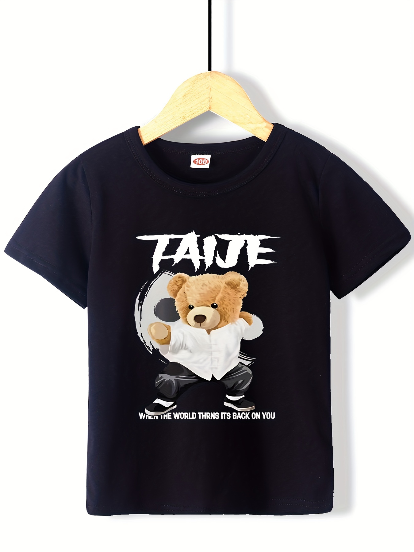 Tai Chi Bear Print Boys Creative T Shirt Casual Lightweight Comfy Short  Sleeve Tee Tops Kids Clothings For Summer - Kids' Fashion - Temu Belgium