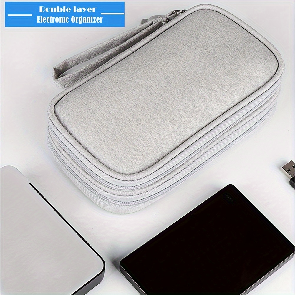 STORAGE BAG ZIPPERED Bags Charger Hard Travel Earphone Case Multifunction  £8.89 - PicClick UK