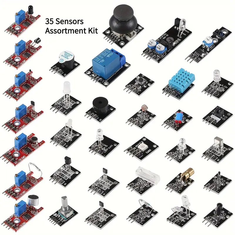 Kit Di Assortimento Di Sensori Da 35 Pezzi, Kit Di Avvio Di Moduli Sensore  Kit Di Avvio Di Progetti Robot Per Arduino Raspberry Pi