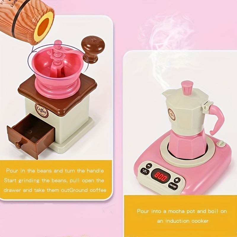 Toysters My Coffee Set Wooden Pink Coffee Maker Playset